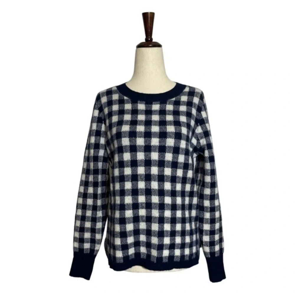 J.Crew • Gingham Checkered Cashmere Sweater XS ASO Wednesday Addams